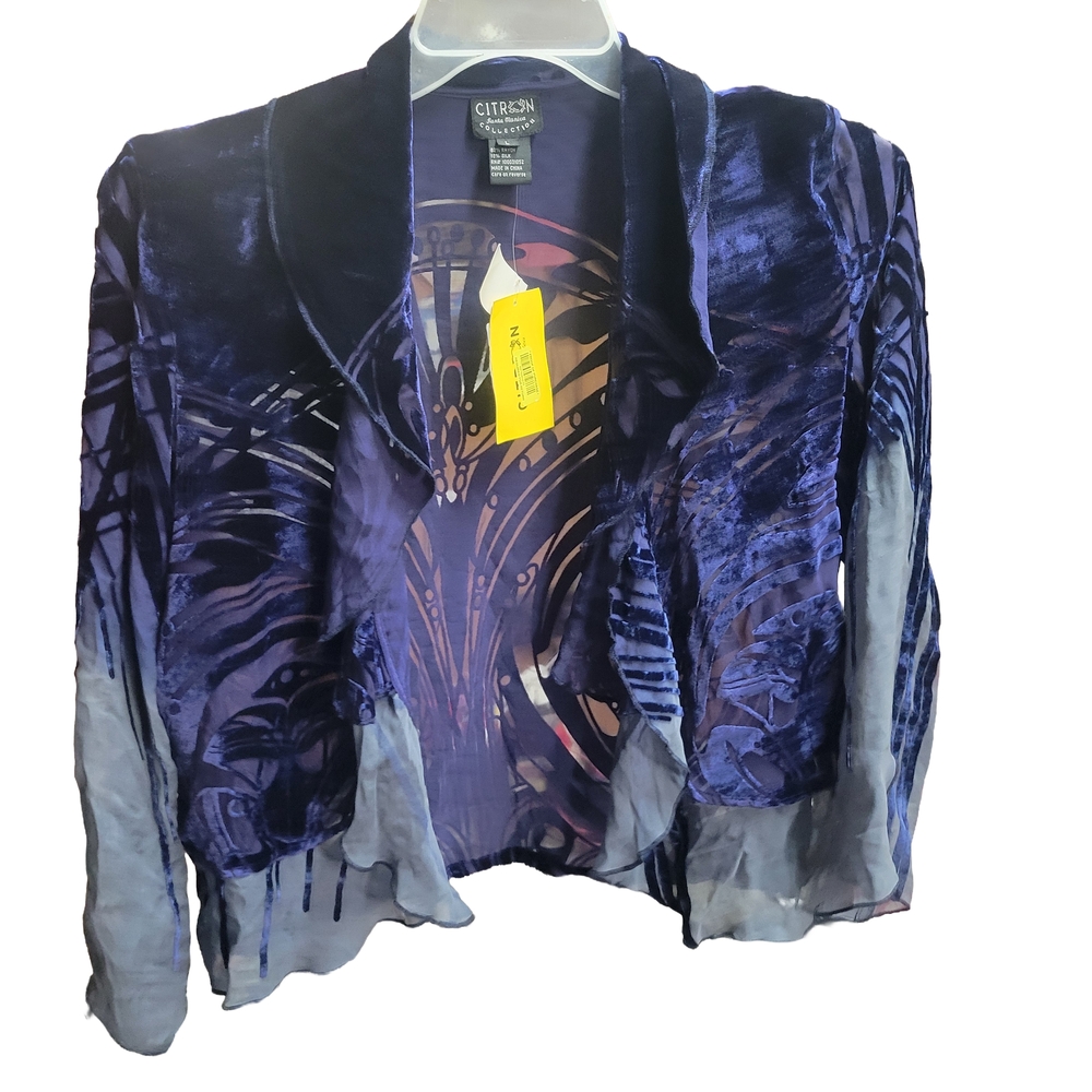 Citron Velvet Purple and Black Women's Blazer